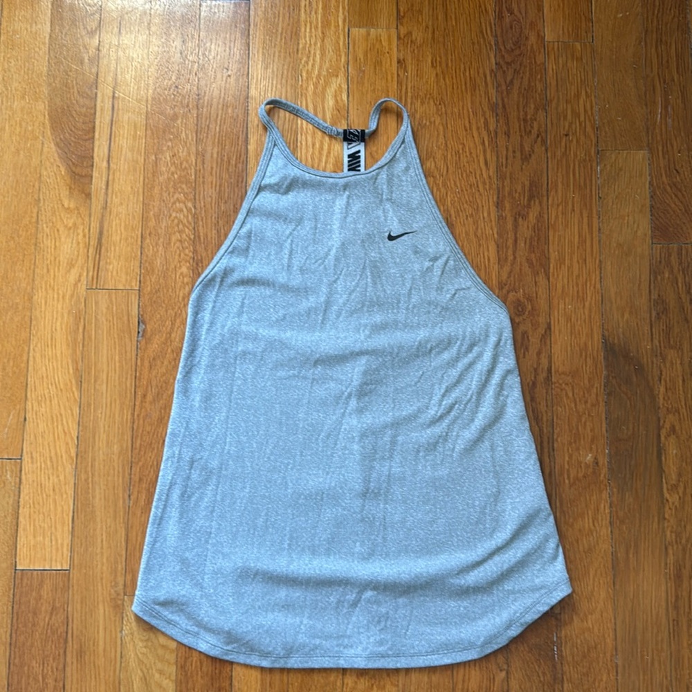 Nike grey and white stripes tank top